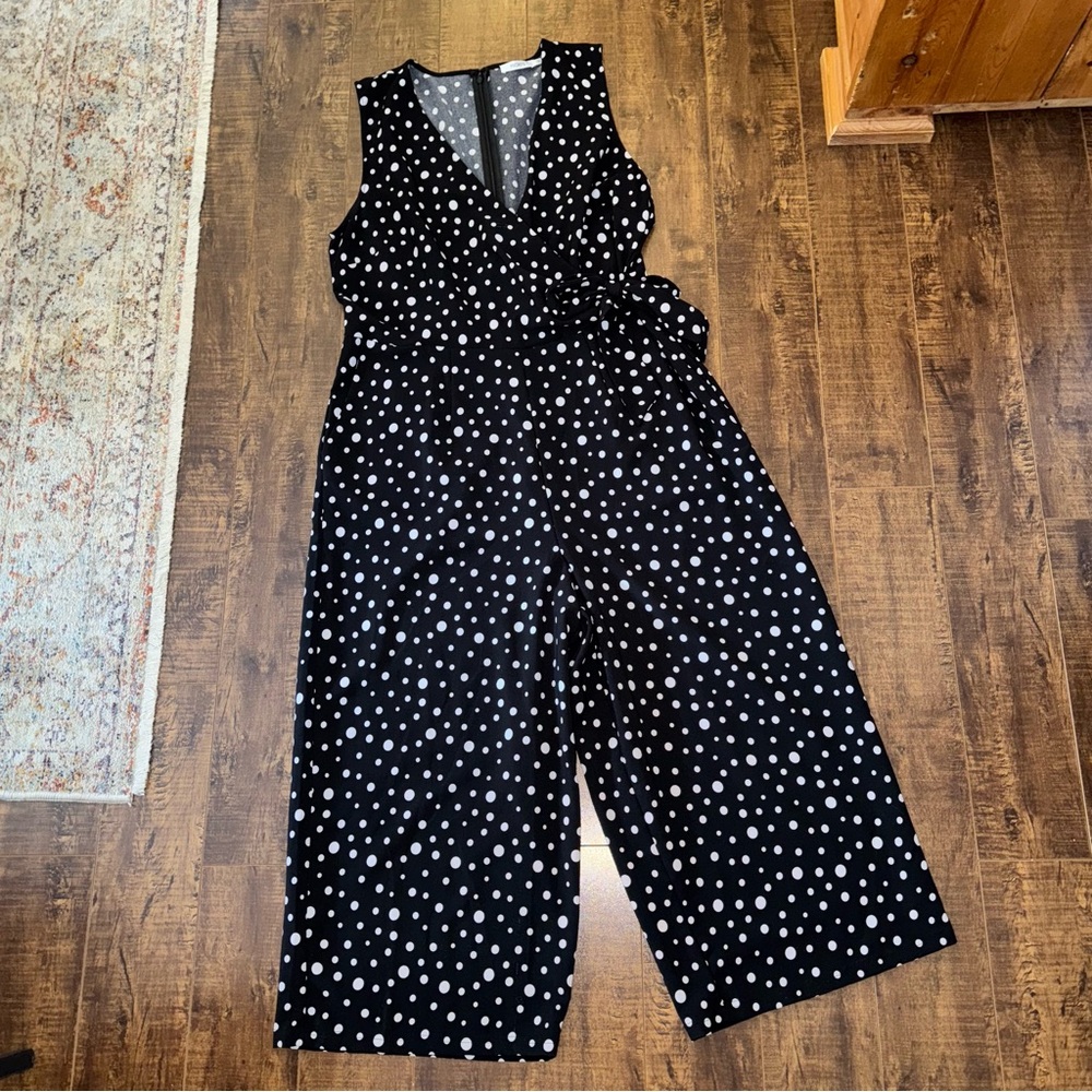 Ricki’s, Ladies Black & White Polka Dot Jumpsuit/Pantsuit size 14